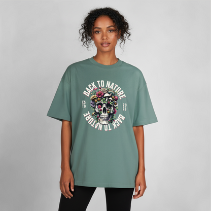 Skull Nature Design T-Shirt - Grüner Bucht
