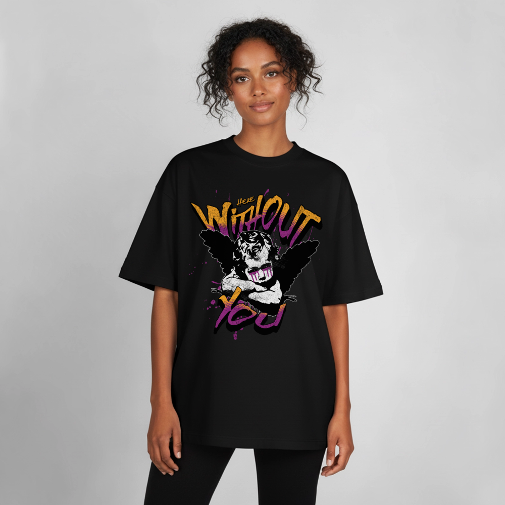 Without You Design T-Shirt - Schwarz
