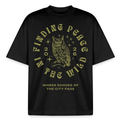 Eule Design T-Shirt - Schwarz