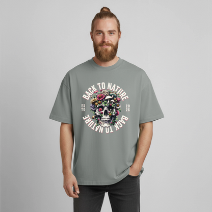 Skull Nature Design T-Shirt - Nebelgrau