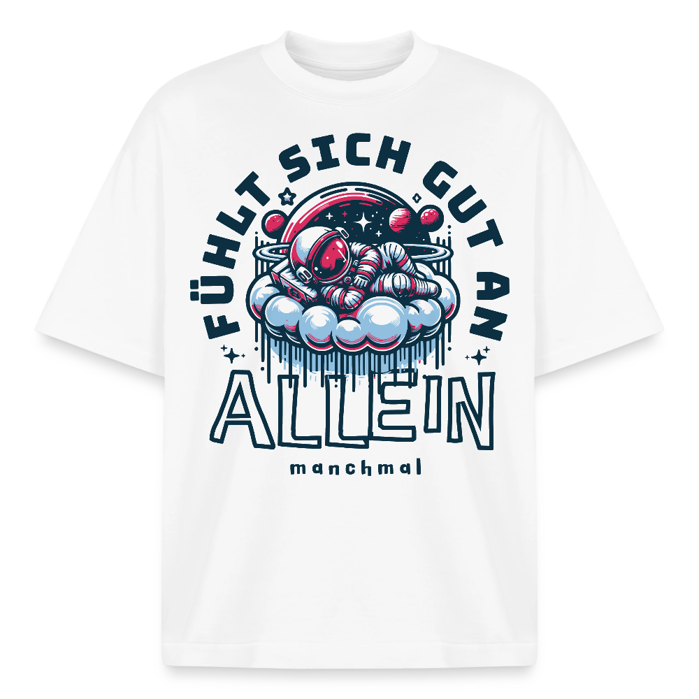 Unisex Boxy T-Shirt mit Astronaut - Weiß