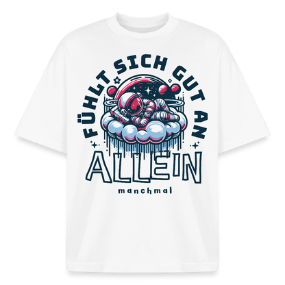 Unisex Boxy T-Shirt mit Astronaut - Weiß