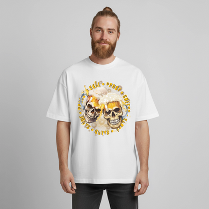Party Skull Design T-Shirt - Weiß