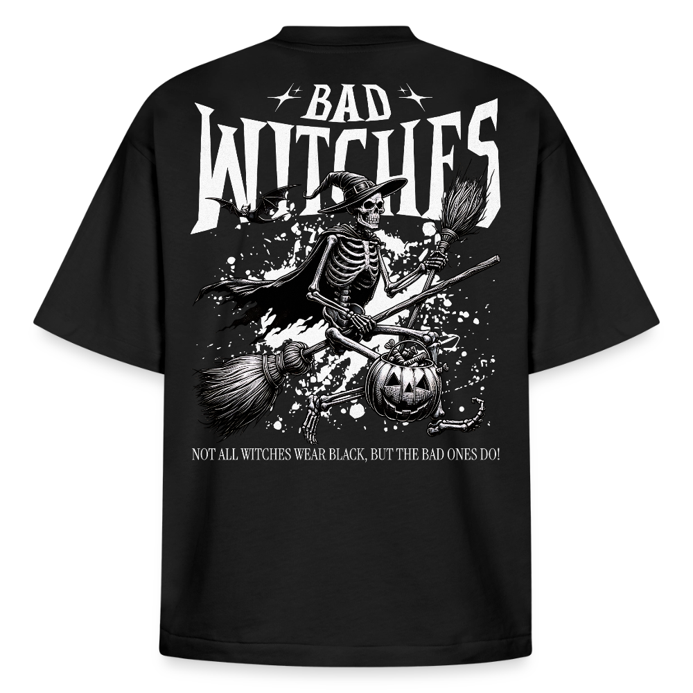 Schwarzes Boxy Fit T-Shirt mit Bad Witches Gothic Witch Motiv