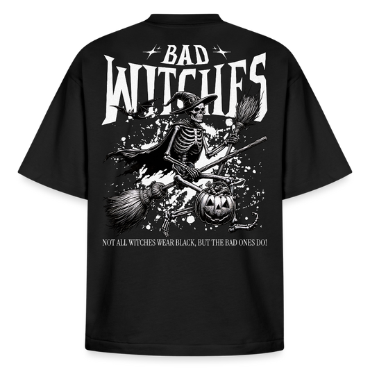 Schwarzes Boxy Fit T-Shirt mit Bad Witches Gothic Witch Motiv