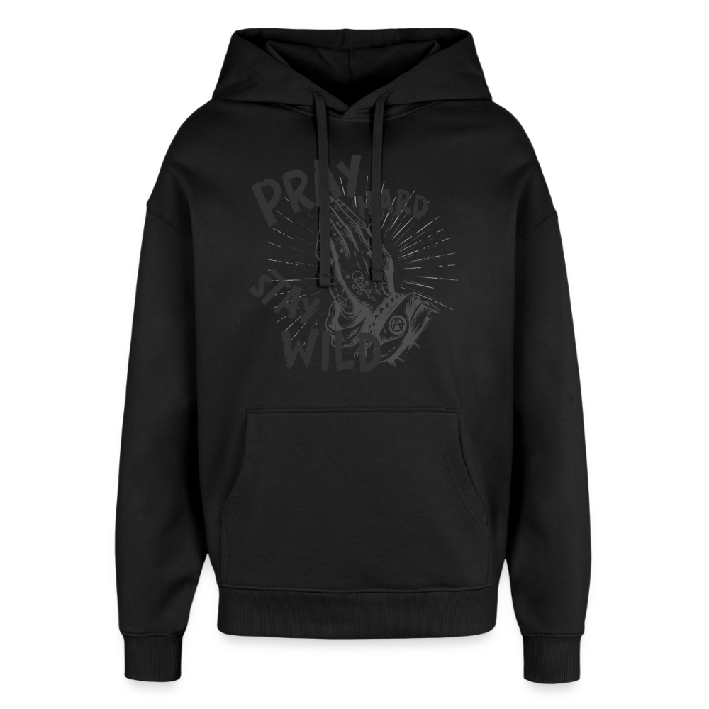 Pray Hard Design Hoodie - Schwarz