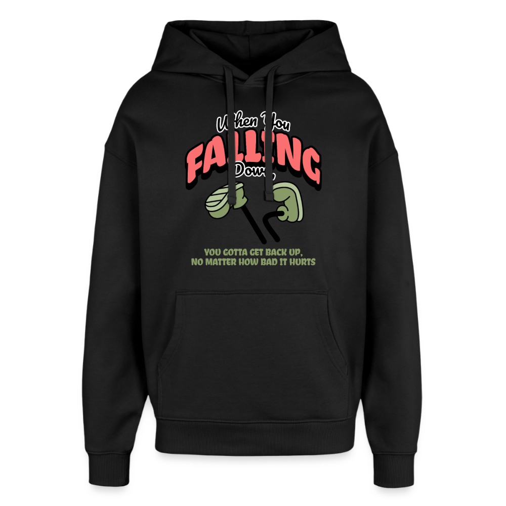 Falling Down Design Hoodie - Schwarz