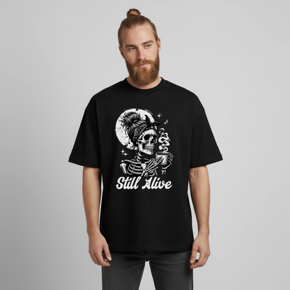Skull Alive Design T-Shirt - Schwarz