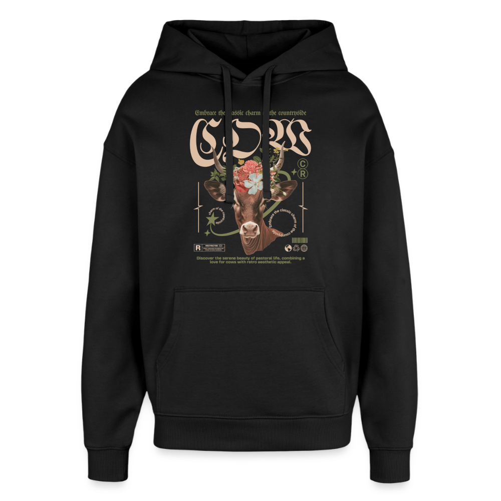 Kuh Design Hoodie - Schwarz