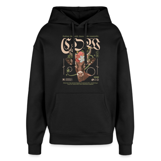 Kuh Design Hoodie - Schwarz