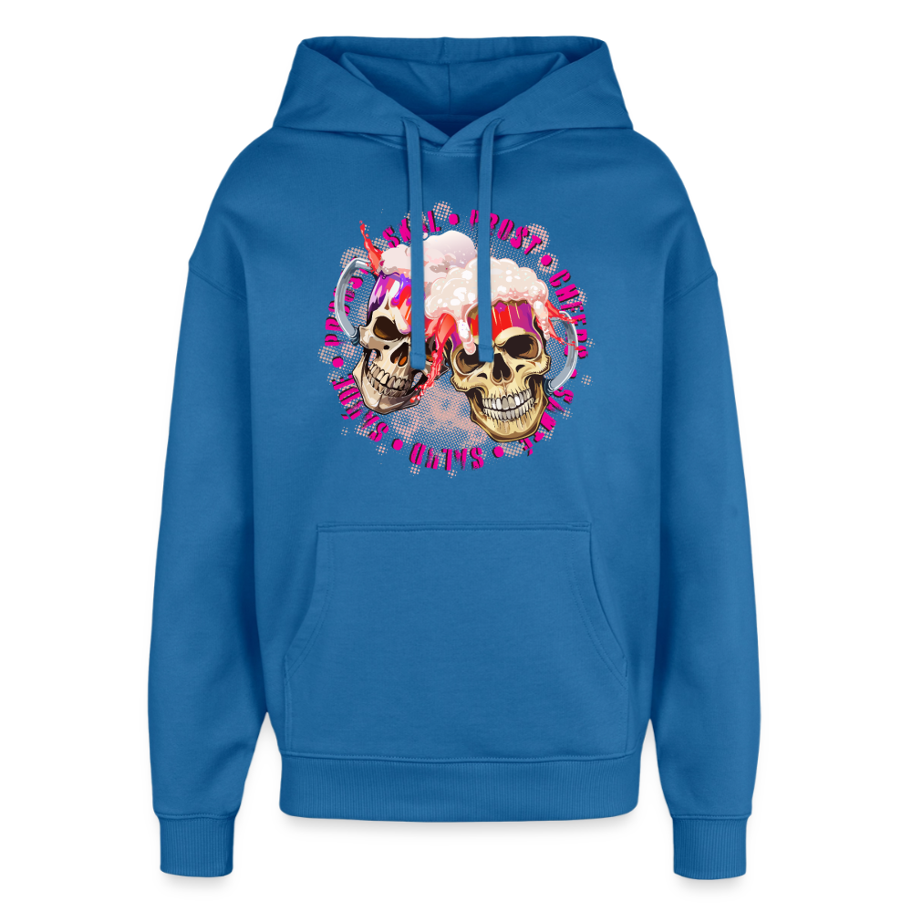 Party Skull Design Hoodie - Achtsames Blau