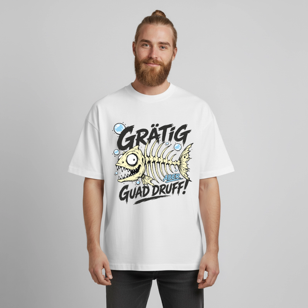 Grätig Design T-Shirt - Weiß