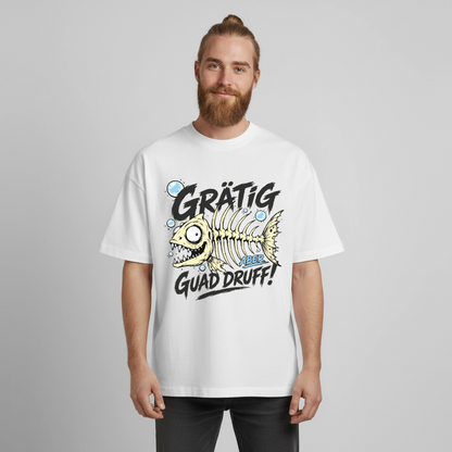 Grätig Design T-Shirt - Weiß
