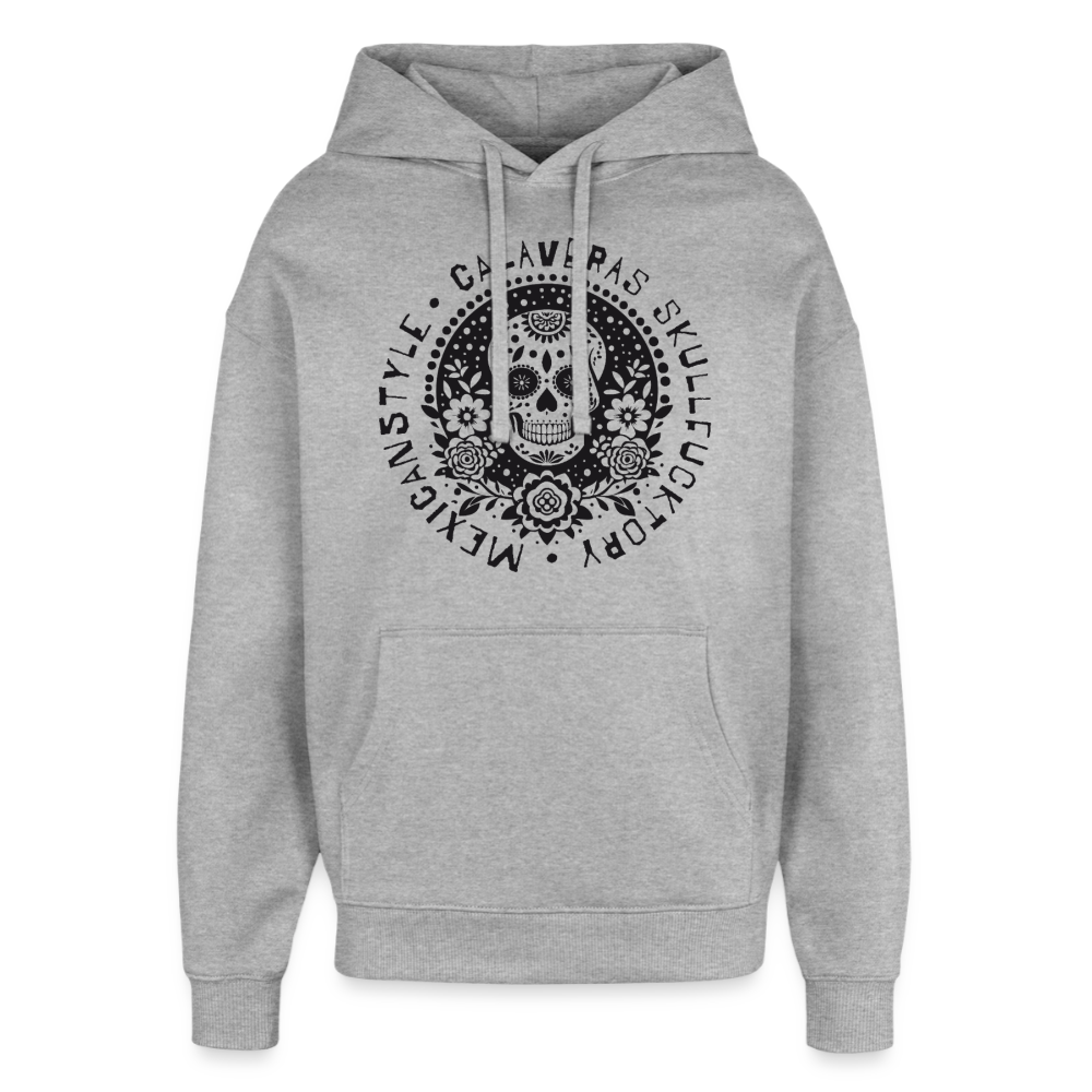 Skull Design Hoodie - Grau meliert