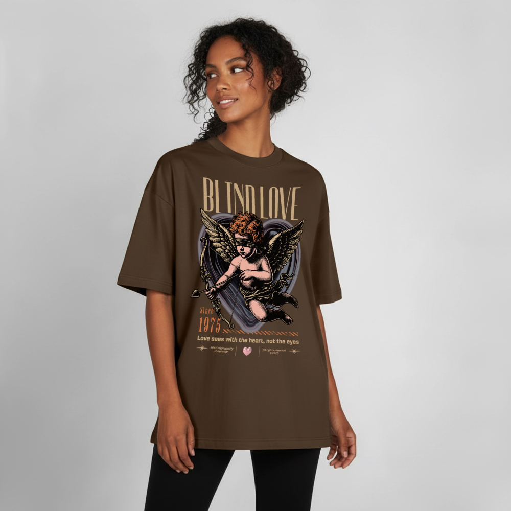 Amor Design T-Shirt - Dunkelbraun