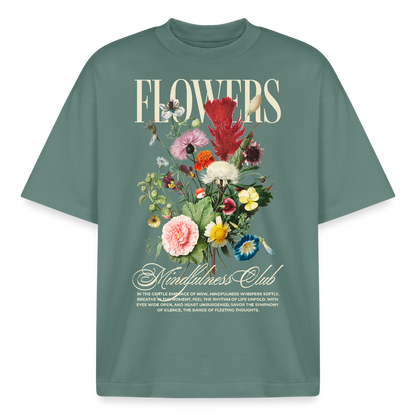 Flowers Design Boxy T-Shirt - Grüner Bucht