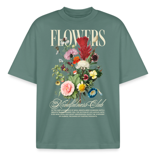 Flowers Design Boxy T-Shirt - Grüner Bucht