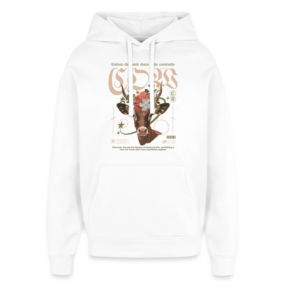 Kuh Design Hoodie - Weiß