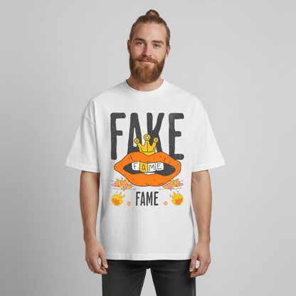 Fake Fame Design T-Shirt - Weiß