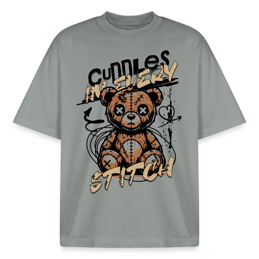 Bear Design T-Shirt - Nebelgrau