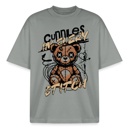 Bear Design T-Shirt - Nebelgrau