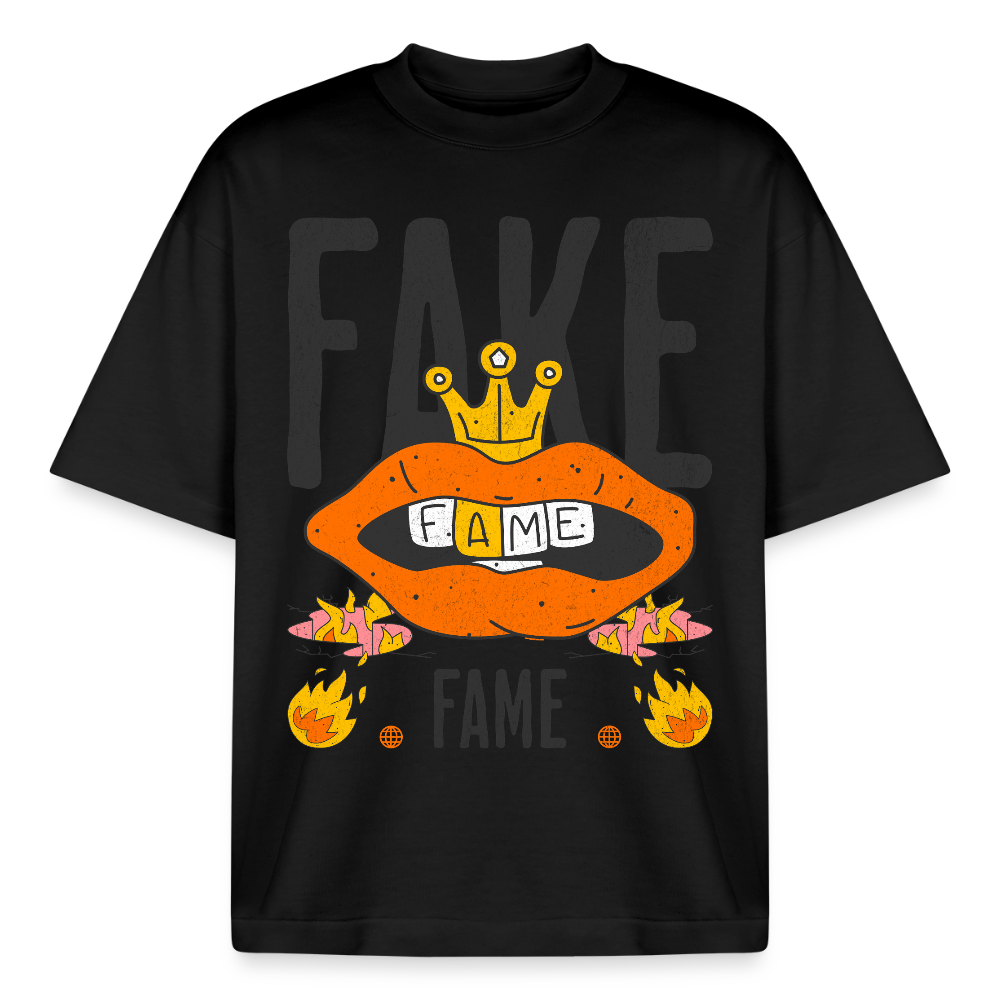 Fake Fame Design T-Shirt - Schwarz