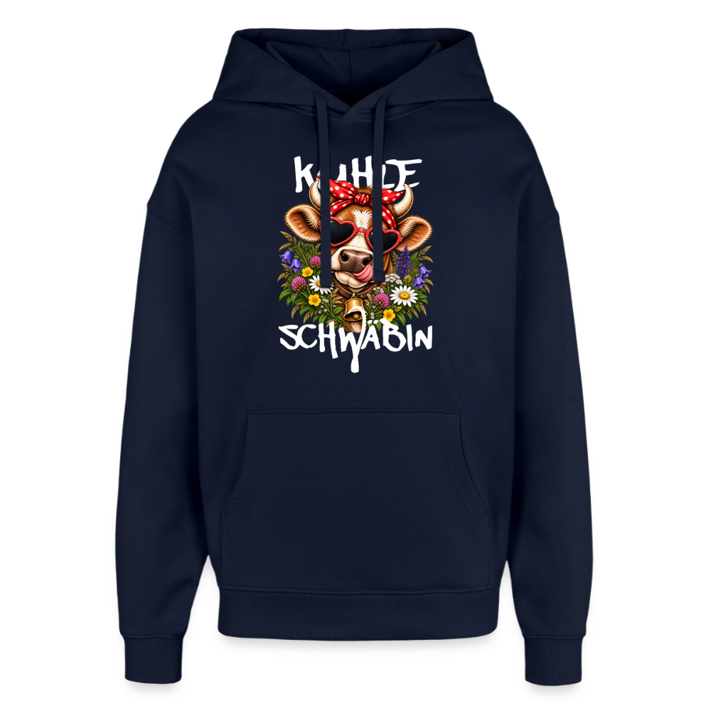 Oversized Unisex Hoodie mit Kuhle-Motiv - Navy