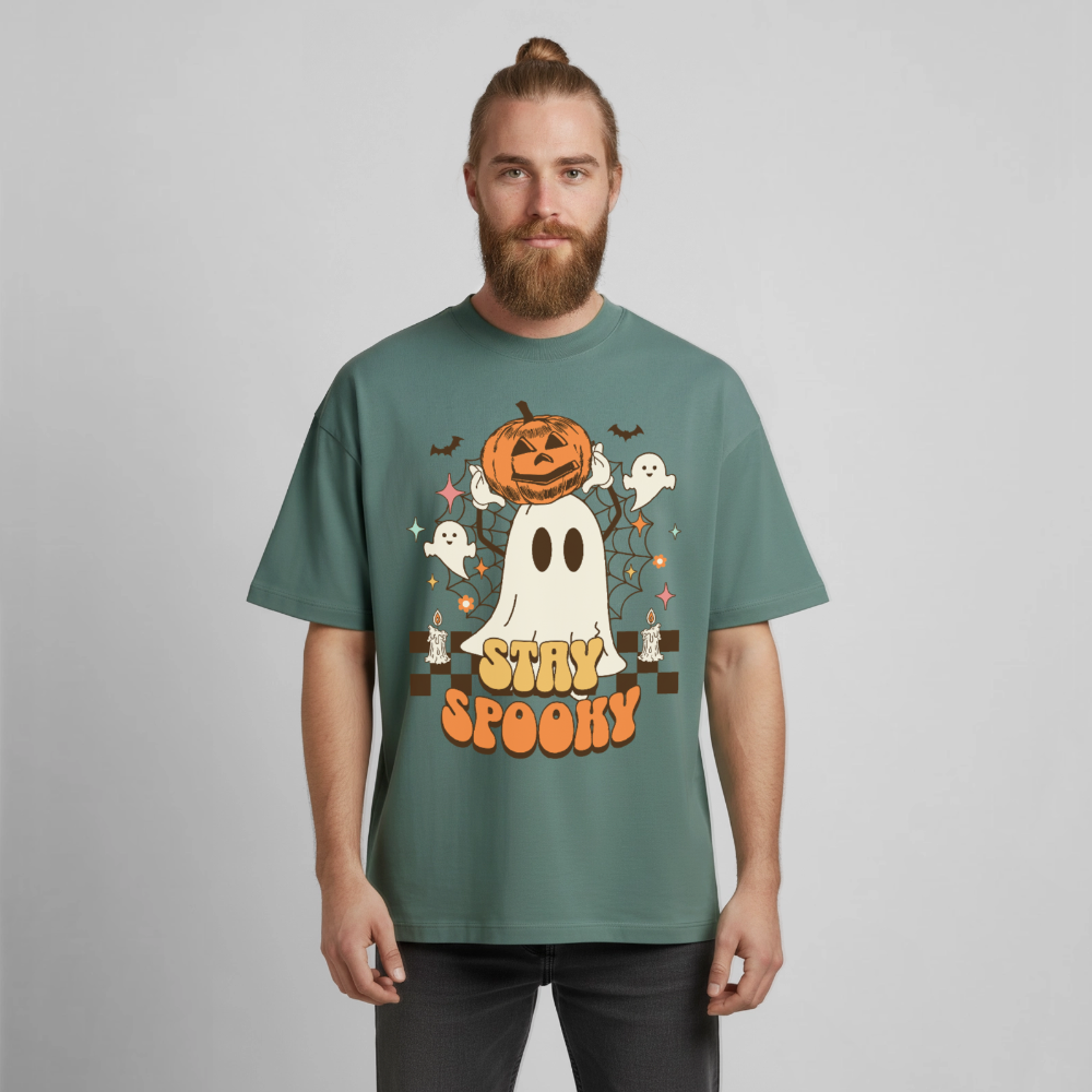 Stay Spooky Design T-Shirt - Grüner Bucht