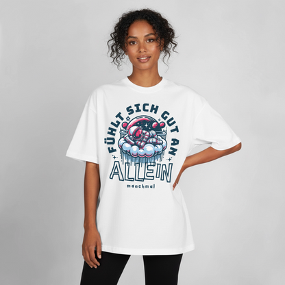 Unisex Boxy T-Shirt mit Astronaut - Weiß