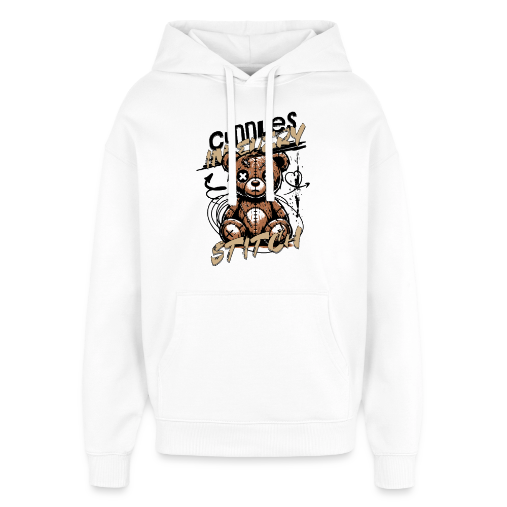 Bear Design Hoodie - Weiß