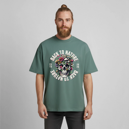 Skull Nature Design T-Shirt - Grüner Bucht