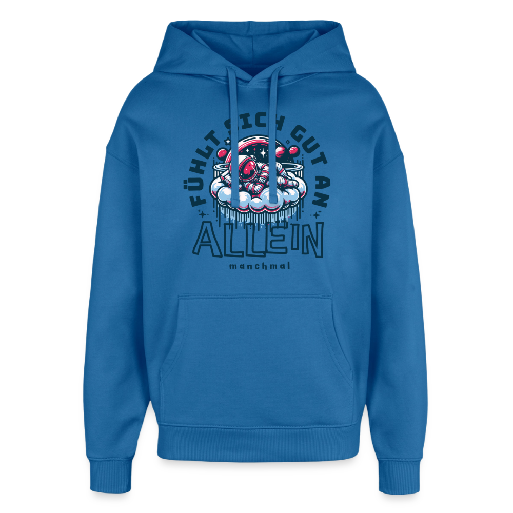 Oversized Unisex Hoodie mit Astronautmotiv - Achtsames Blau
