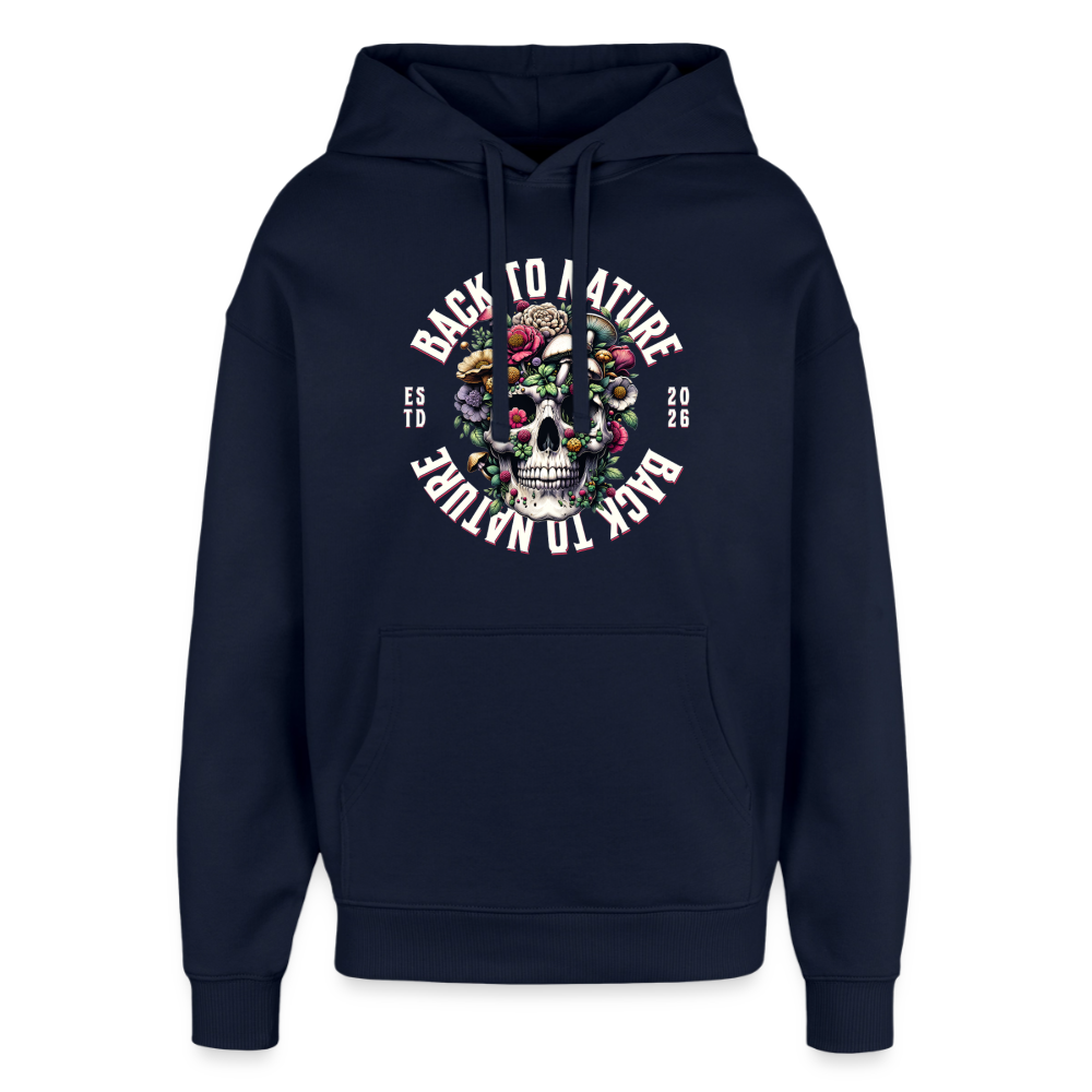 Skull Nature Design Hoodie - Navy
