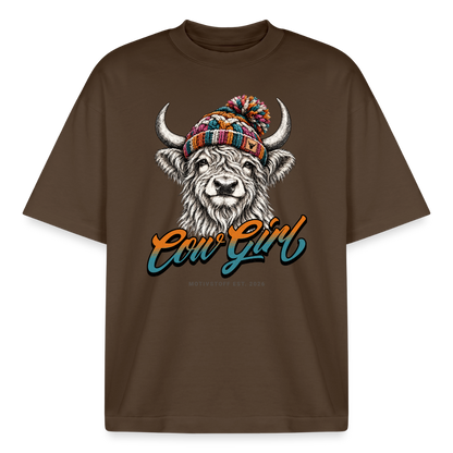 Boxy Heavyweight Unisex Organic T-Shirt von Stanley/Stella - Dunkelbraun
